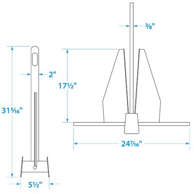 Seachoice 41740 Hot Dipped Galvanized Deluxe Anchor, Size 18S - Image 5