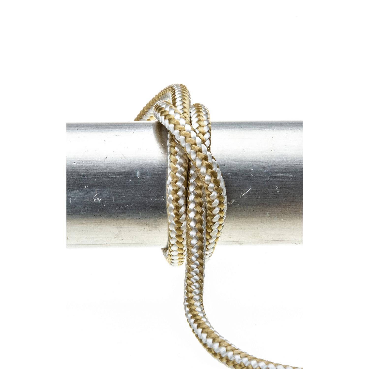 Seachoice Double Braided Nylon Fender Line 1/4" x 6', Gold/White (2 Per Pack) - Image 5