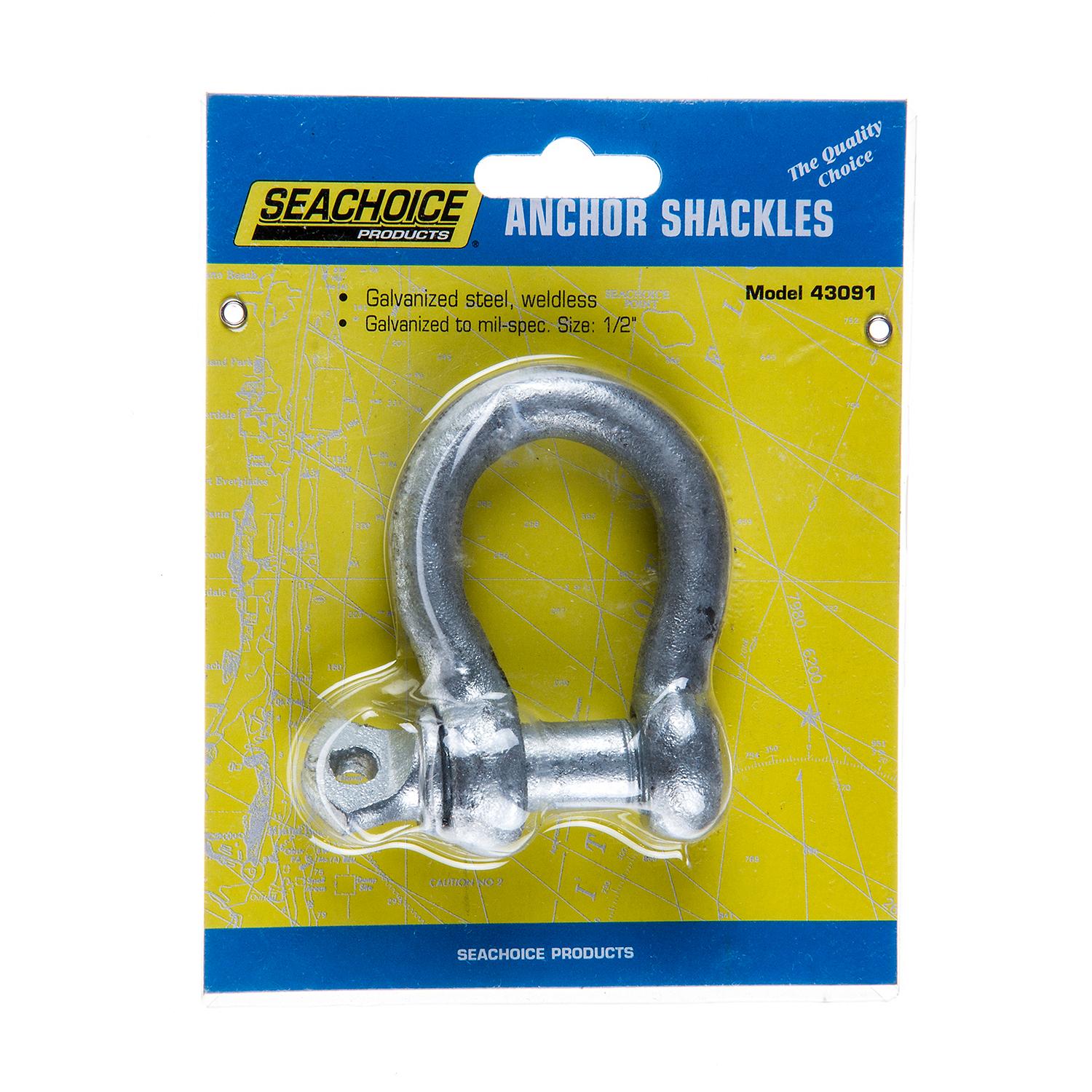 Seachoice 43091 Galvanized Anchor Shackle - 1/2", 1-Pack - Image 3