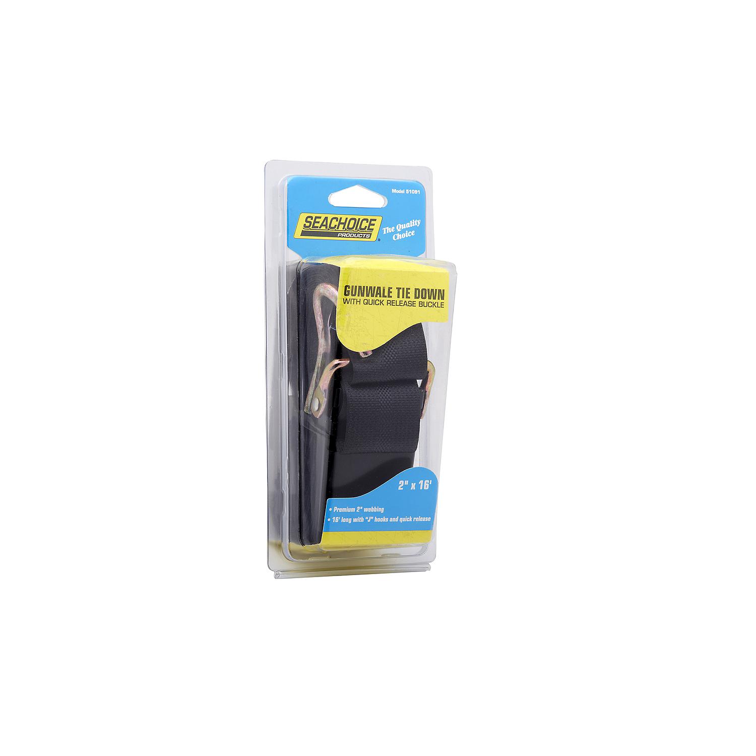 Seachoice Premium Gunwale Trailer Tie Down Strap 2" Wide - Black - Image 3