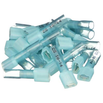 Seachoice 60301 3-to-1 Heat Shrink Insulated Quick Disconnect, 16-14 Ga., 0.250" Male, Blue, 25-Pack - Image 3
