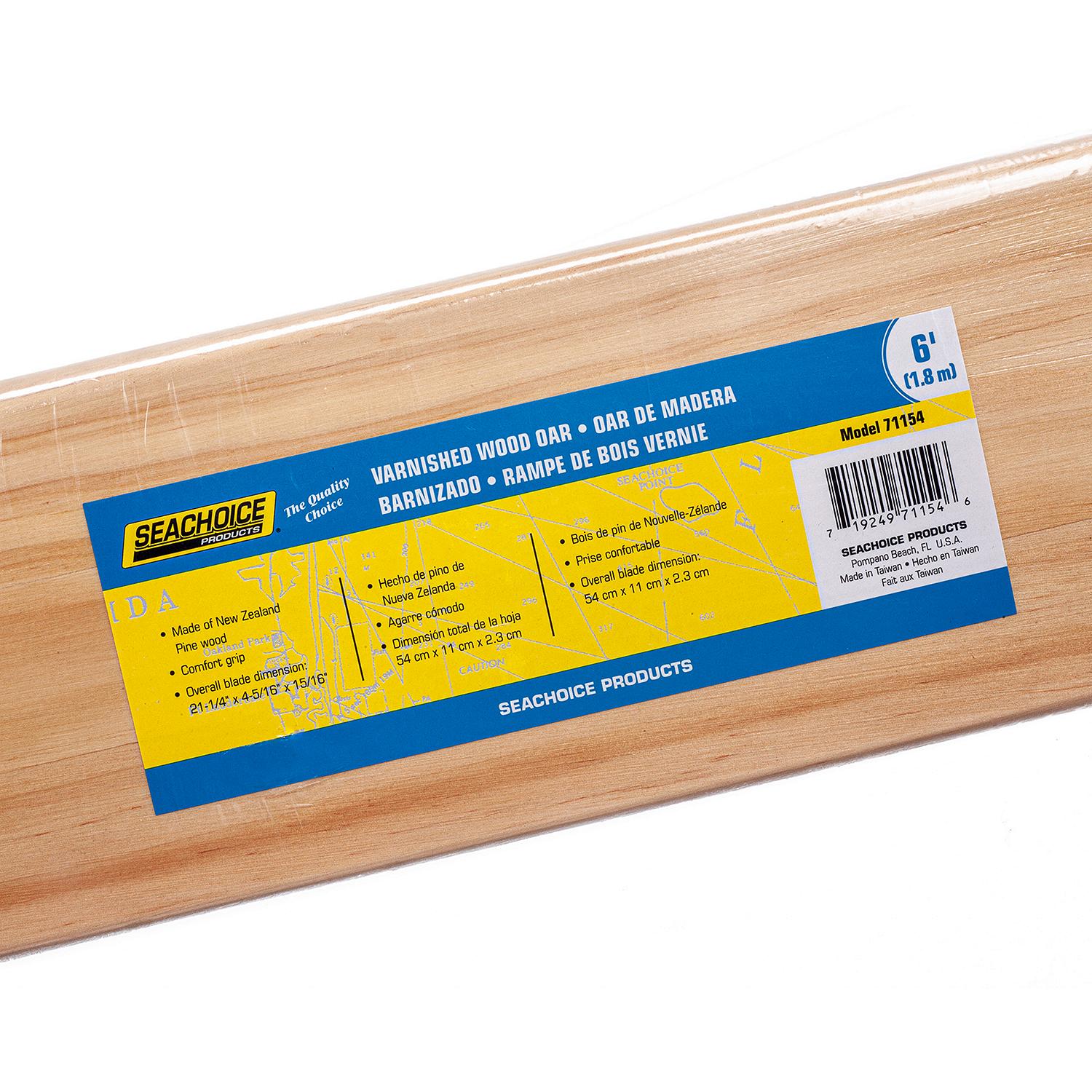 Seachoice 71154 Premium Varnished Oar With Comfort Grip, 6'