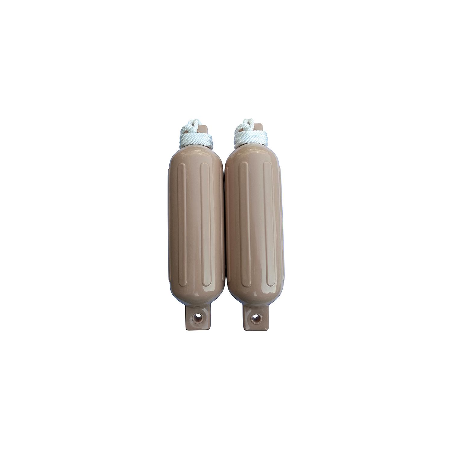 Seachoice 79254 Twin Eye Ribbed Fender Kit (Includes 2 5.5" x 20" Tan Fenders and 2 Matching 3/8 x 5' Fender Lines)