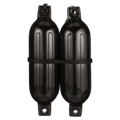 Seachoice 79281 Twin Eye Ribbed Fender Kit (Includes 2 6.5" x 23" Black Fenders and 2 Matching 3/8 x 5' Fender Lines) - Image 3