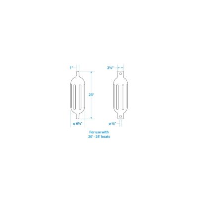 Seachoice 79281 Twin Eye Ribbed Fender Kit (Includes 2 6.5" x 23" Black Fenders and 2 Matching 3/8 x 5' Fender Lines) - Image 2