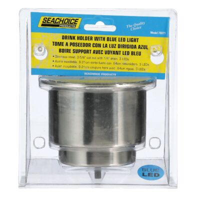 Seachoice 79371 Stainless-Steel Recessed Drink Holder With Blue LED Light - Image 6