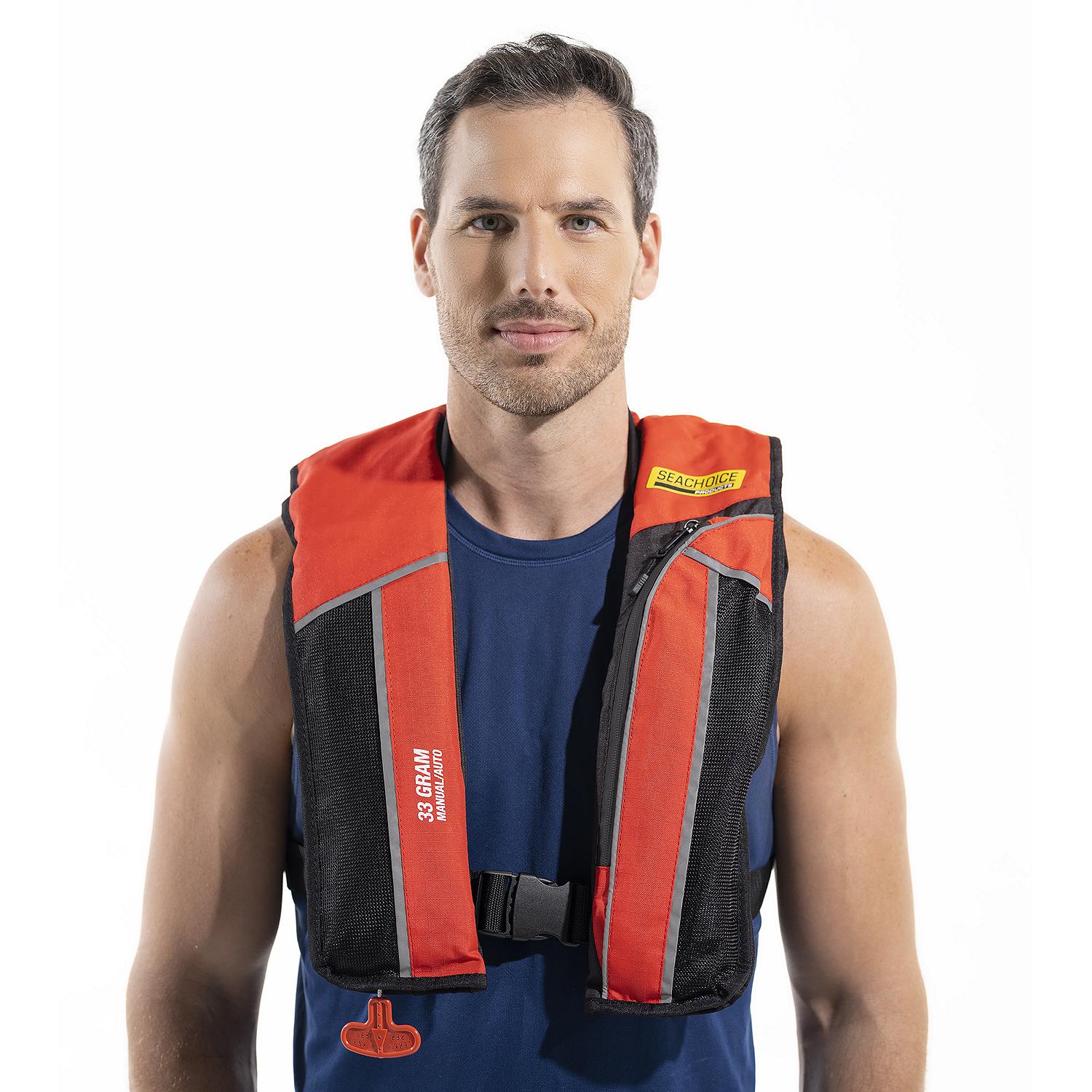Seachoice 85861 Type V Premium Rip-Stop Inflatable PFD Adult Universal, Red - Image 2