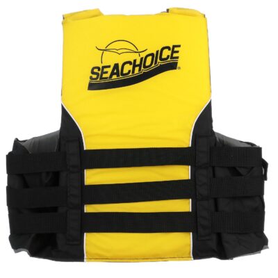 Seachoice Deluxe 4-Belt Ski Vest - Yellow/Black, Lg/XL - Image 4