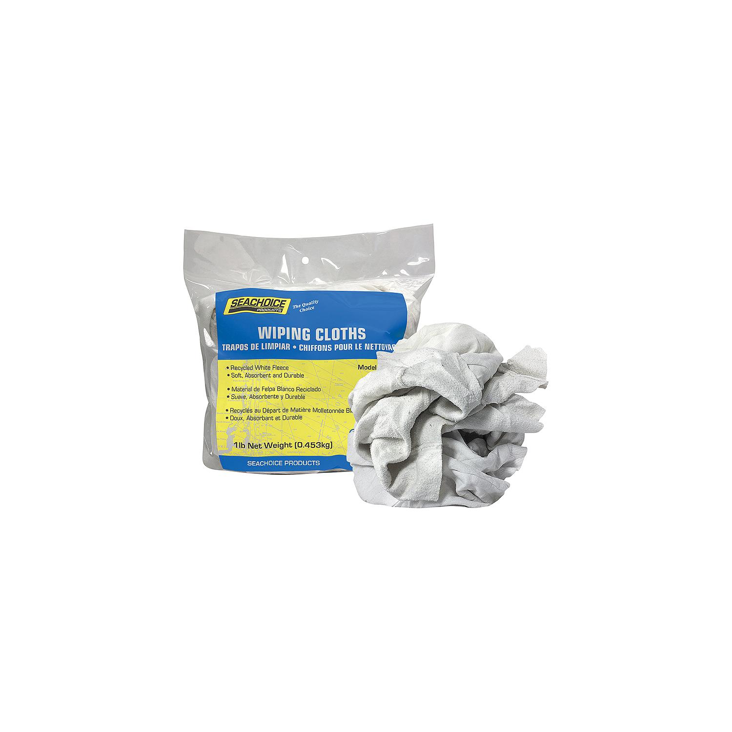 Seachoice 90004 Recycled White Fleece Wiping Cloths, 1-lb. Bag - Image 4