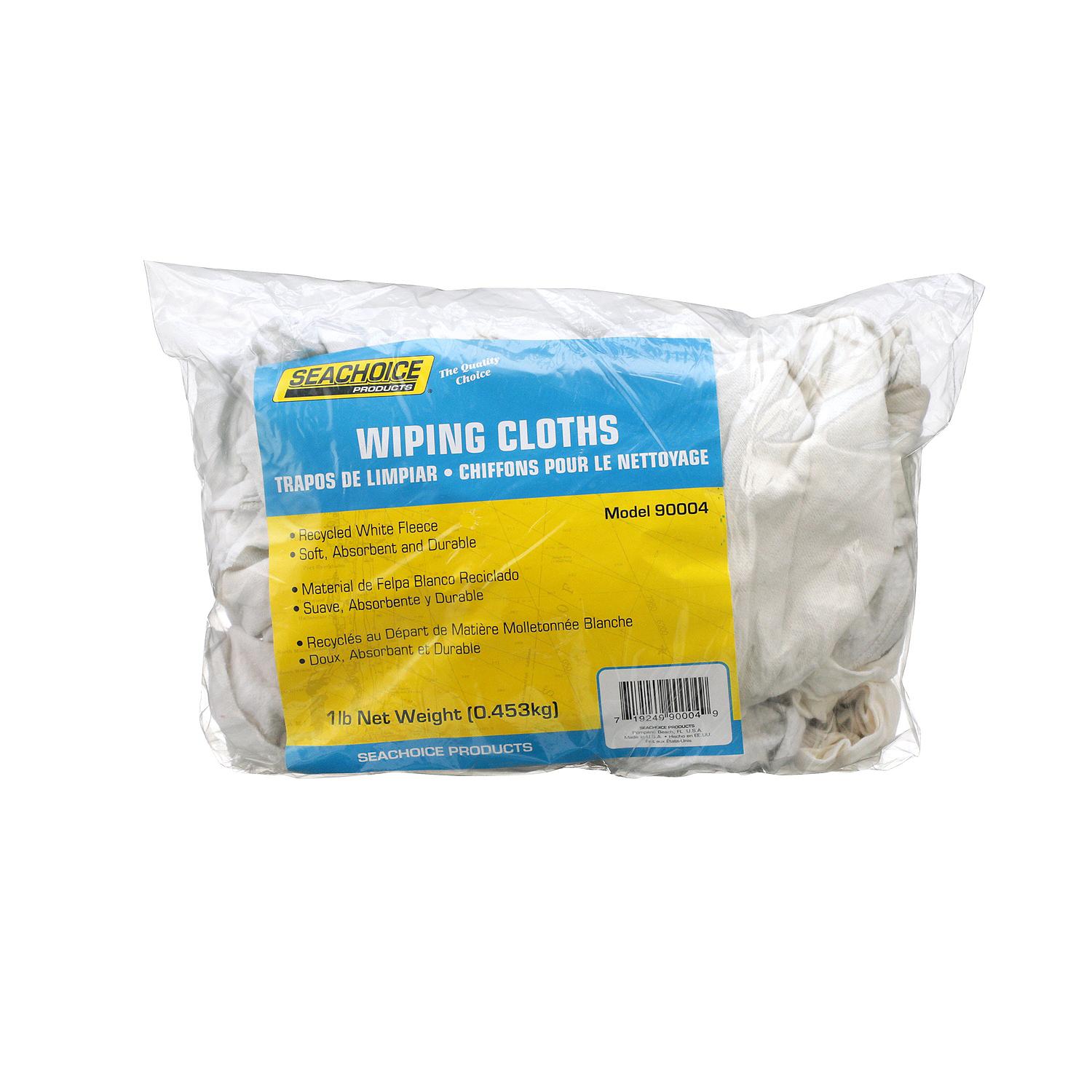 Seachoice 90004 Recycled White Fleece Wiping Cloths, 1-lb. Bag - Image 3