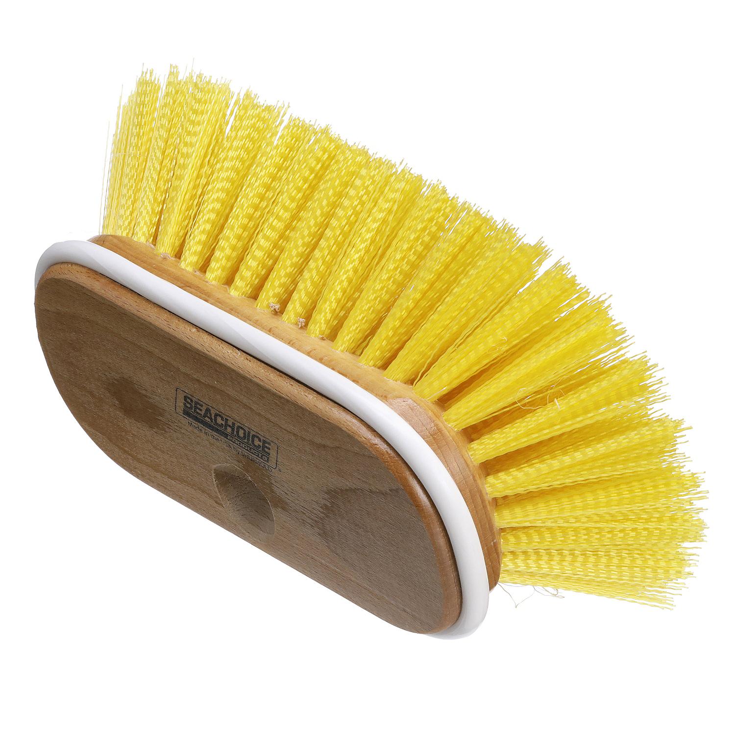 Seachoice 90581 Deck Brush with Bumper and Threaded Adapter, Medium