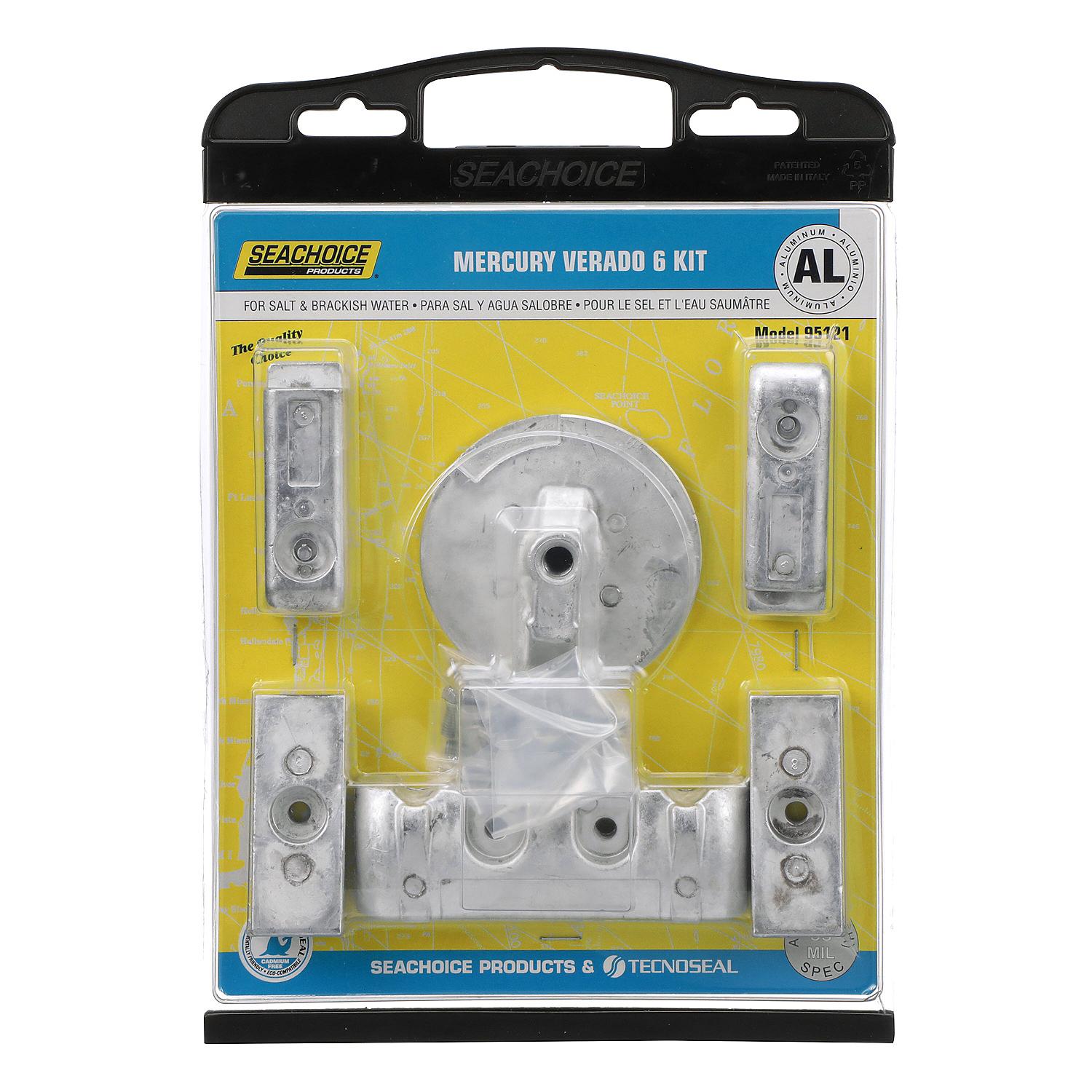 Seachoice Aluminum Anode Kit For 6 Cylinder Mercury Verado - Image 2