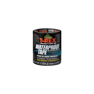 Shurtape 285987 T-Rex Waterproof Repair Tape, 4" W x 5' L, Black