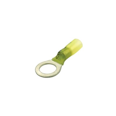 FulTyme RV Heat Shrink Ring Terminal, 12-10 Ga., 3/8" Stud, Yellow, 3/Pk