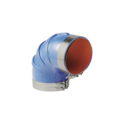 Trident 290V4000SS Blue Silicone "VHT" 90 Degree Elbow w/T-Bolt Clamps, 4" - Image 2