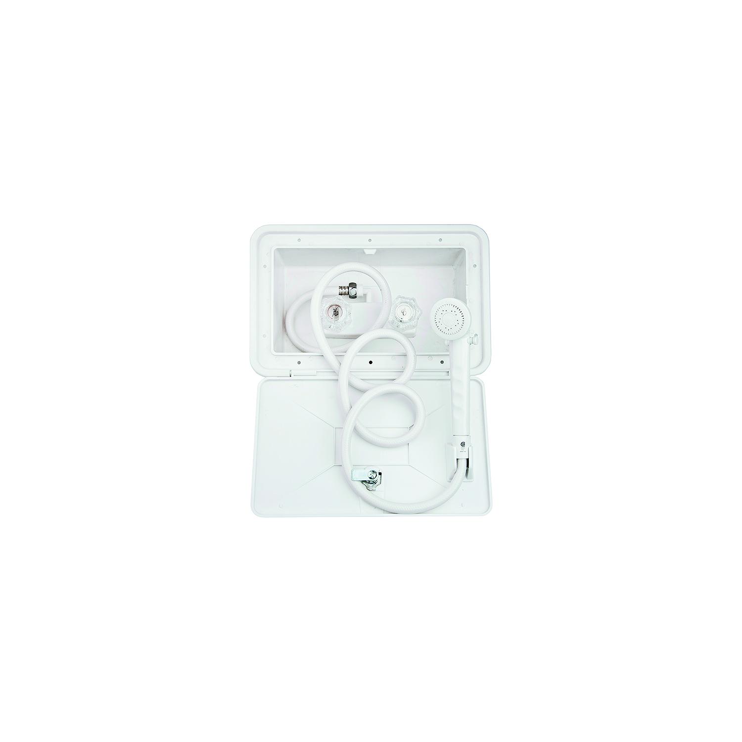 Dura Faucet DFSA170WT Exterior Shower & Box Kit, White - Image 2