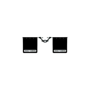 Rock Tamers 00110 Matte Black Adjustable 24" x 24" Rubber Mudflap System & Stainless Steel Trim Plates for 2-1/2" Receiver