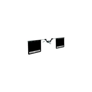 Rock Tamers 00112 Matte Black Adjustable 24" x 24" Rubber Mudflap System & Stainless Steel Trim Plates for 3" Receiver