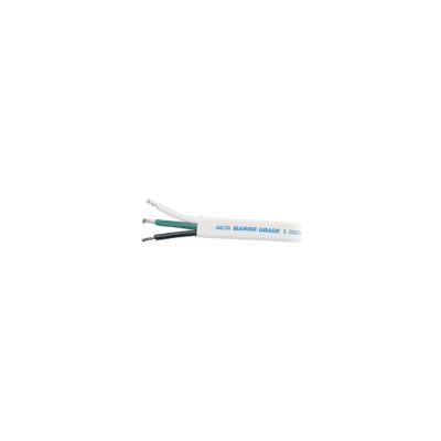 Ancor 133310 Marine Grade Tinned Triplex Cable, Black/Green/White Conductors, 12/3 AWG, 100', White Jacket