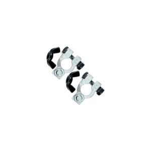 Ancor Battery Terminal Set of One Wing Nut Style Yellow Brass Nut for 5/16" Negative Stud and One Tin Copper Battery Terminal for 3/8" Positive Stud