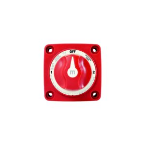 Blue Sea 6008 Battery Switch Mini 3-Position w/Knob, Red