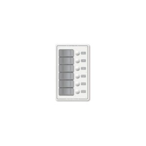 Blue Sea Systems 8273 Contura Water Resistant 12V DC Circuit Breaker Panel - 6 Positions, White