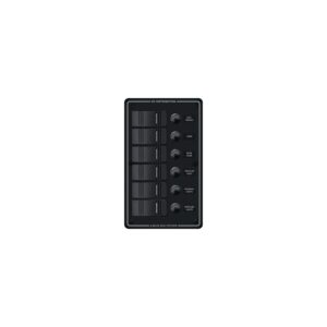 Blue Sea Systems 8373 Water Resistant Circuit Breaker Panel 6 Positions-Black