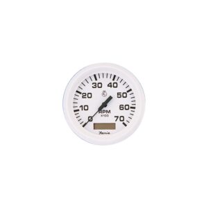 Faria Dress White 4" Gauge - 6000 RPM Tachometer With Hourmeter (Gas) (Inboard & I/O)