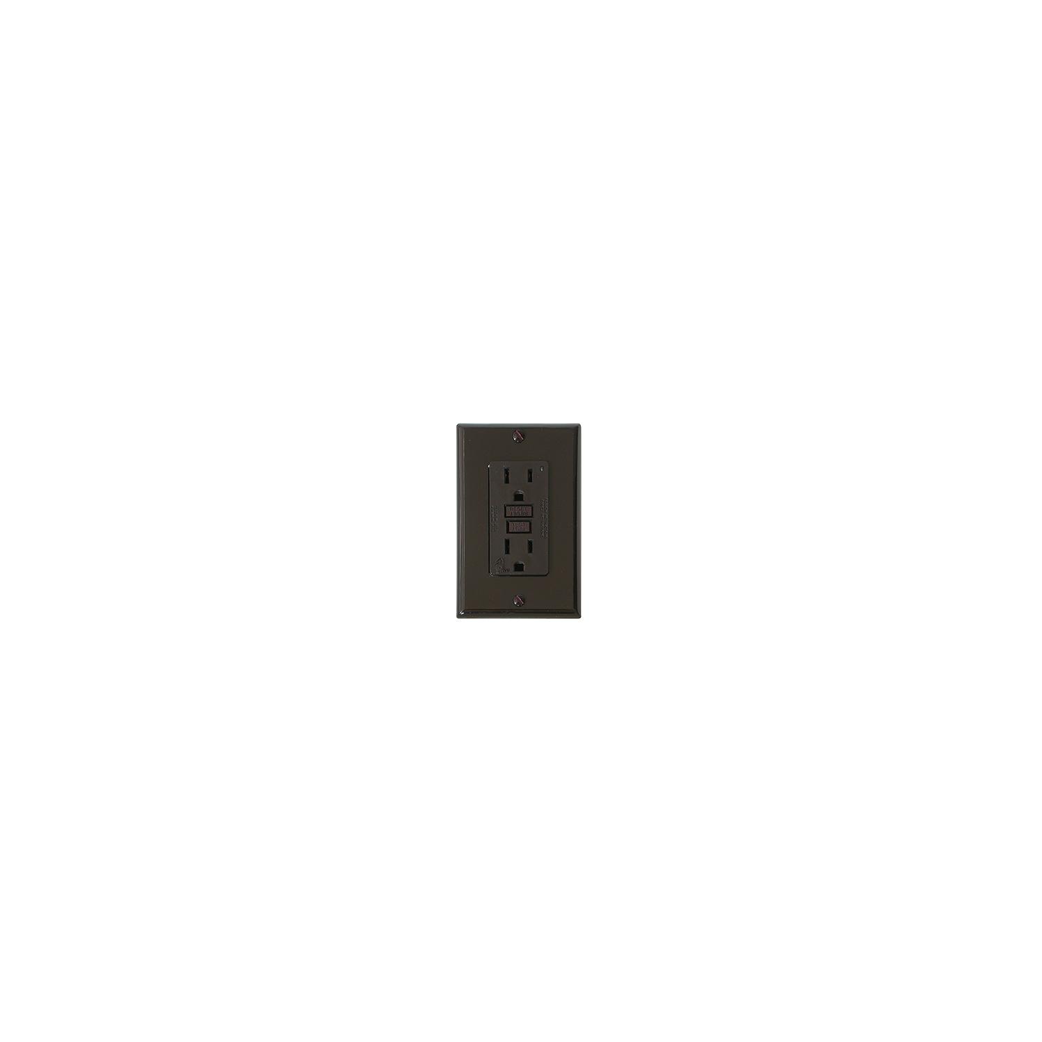 Diamond Group GFI Receptacle w/Light, Brown