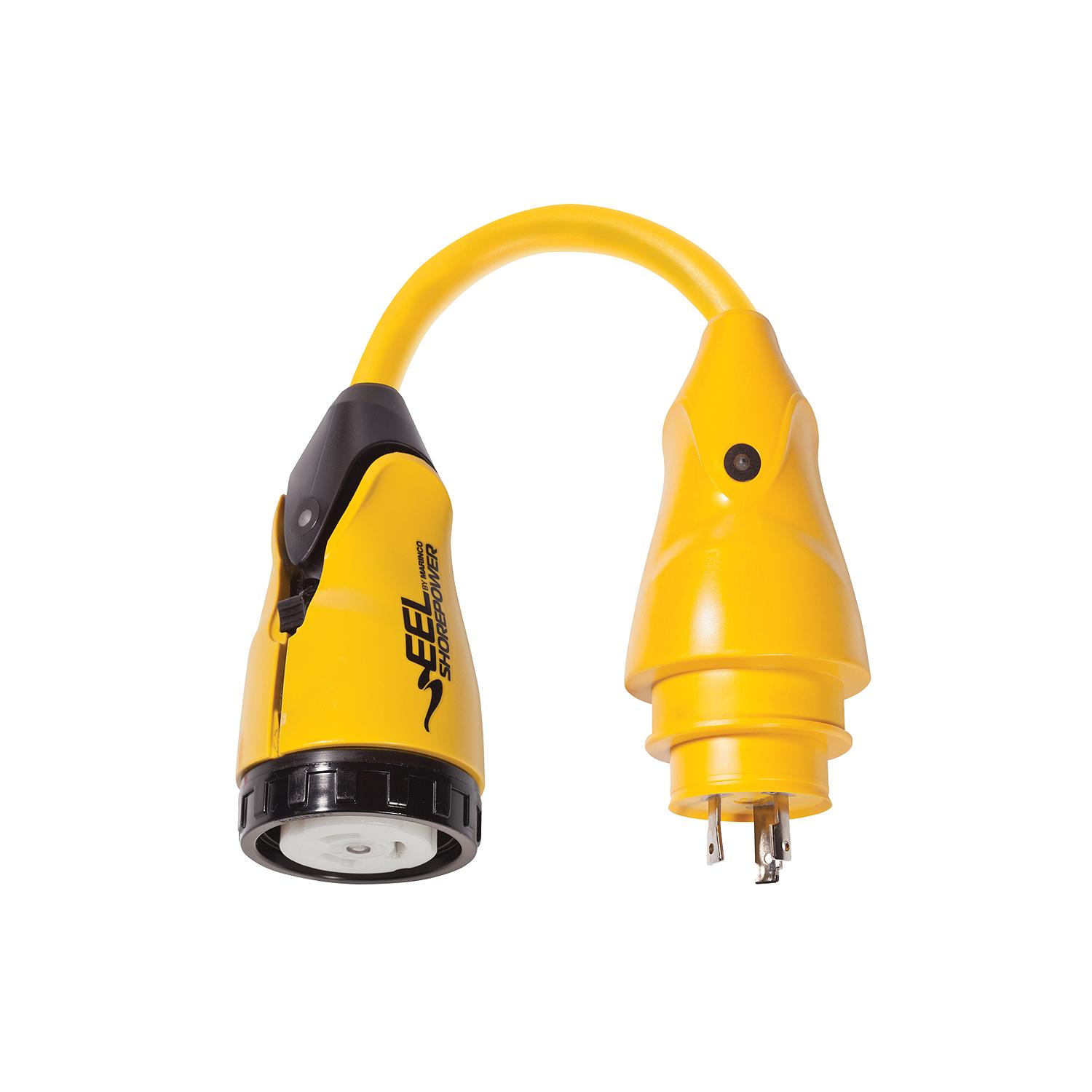 Marinco P30-504 EEL Pigtail Adapter Dock Side Male 30A 125V Locking to Boat Side Female 50A 125/250V Locking With Sealing Collar System - Image 2