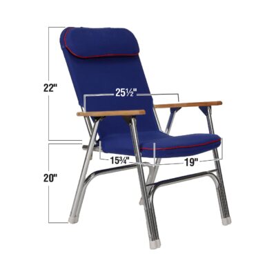 Seachoice Canvas Folding Chair 
Blue w/ Red Trim - Image 4