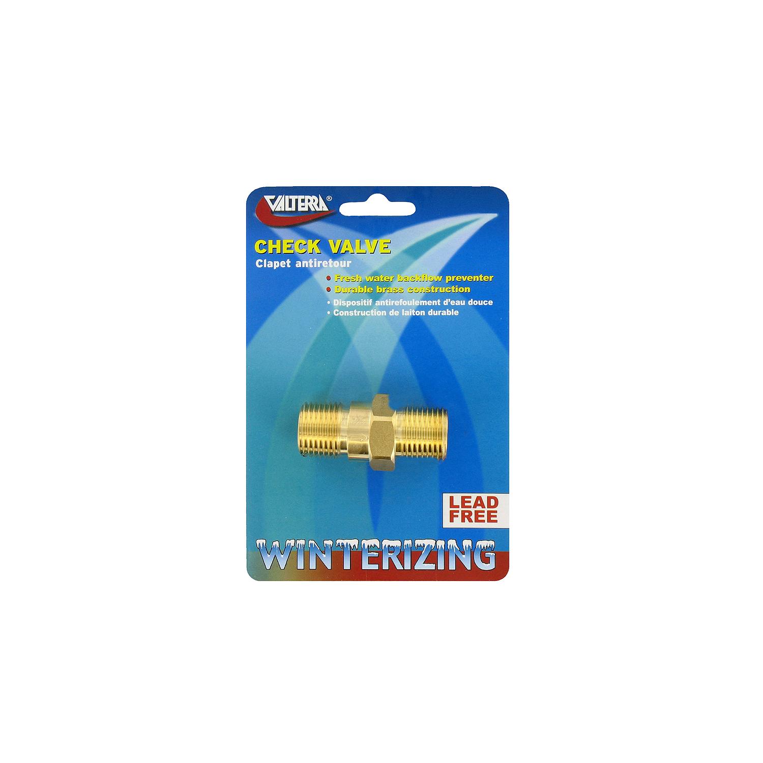 Valterra P23415LFVP Brass Check Valve 1/2" MPT, 1/2" MPT, Carded - Image 2