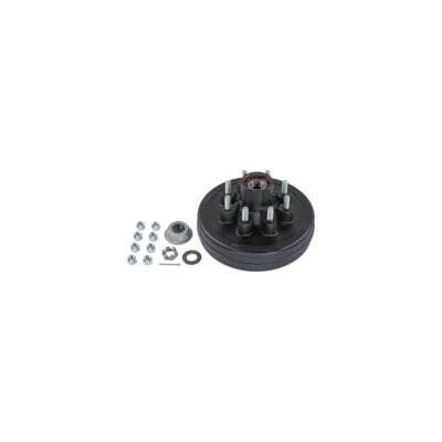 Lippert 12" Brake Drum Hub Kit with Installed Bearings - 8 on 6-1/2", 9/16" Studs, 7,000-lb. Axles #2024013261