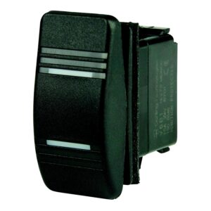 BEP 1001803 Weather Resistant Contura Rocker Switch, On/Off/On, SPDT, 1/4" Blade Terminals, Illuminated Amber (2 Positions)