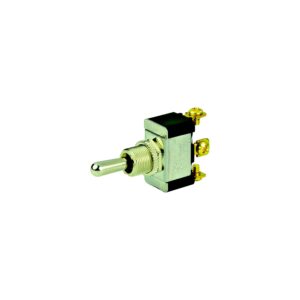 BEP 1002004 Chrome Plated Toggle Switch, (On)-Off-(On), SPDT, #632 Screw Terminals