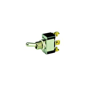 BEP 1002015 Chrome Plated Toggle Switch, On-Off-(On), SPDT, #632 Screw Terminals