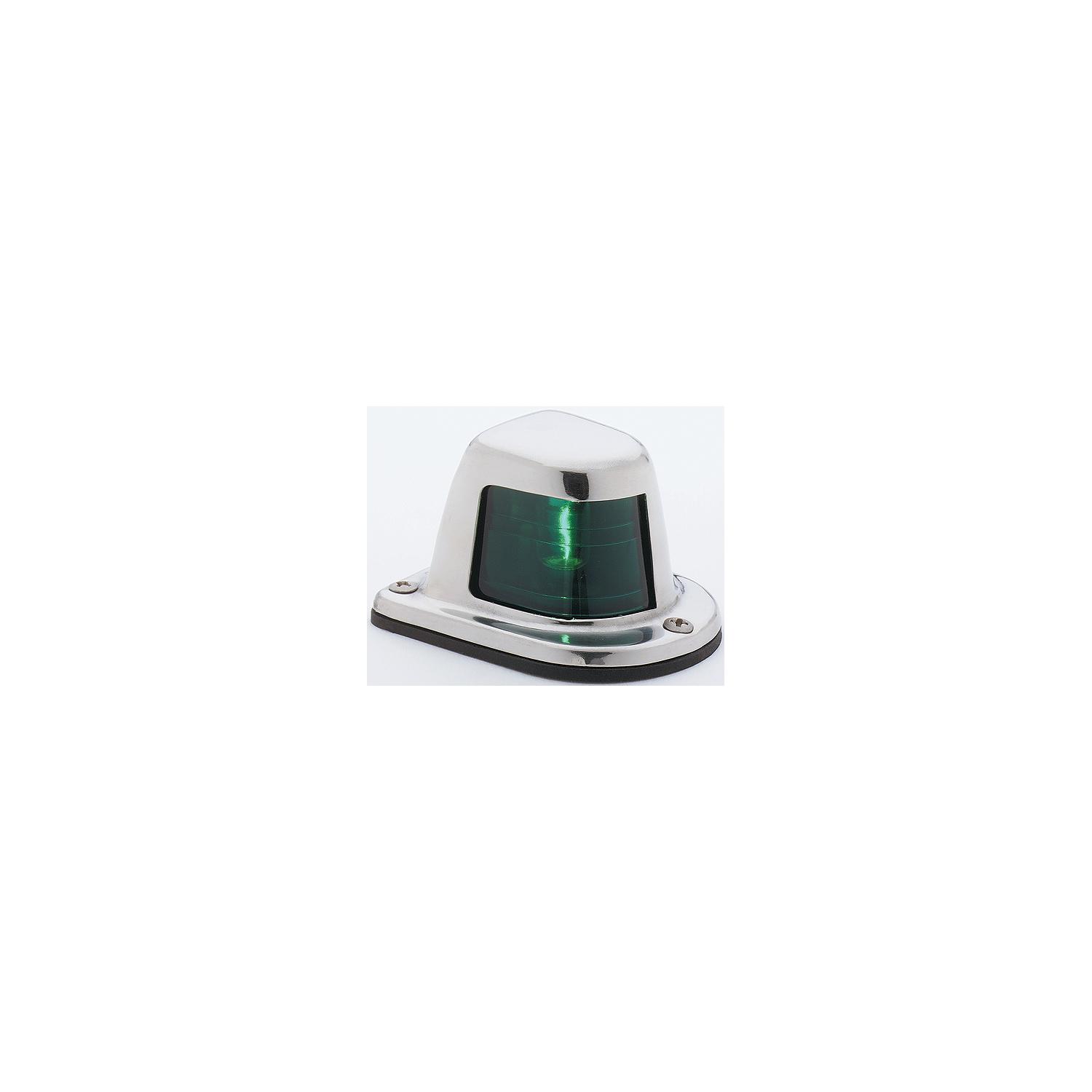 Attwood Side Lights Deck Mount, Stainless Steel - Green